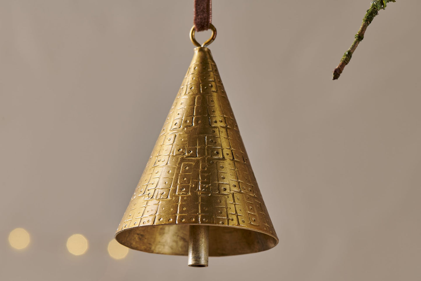 Manya Metal Bell Baubles - Brass (Set of 3)
