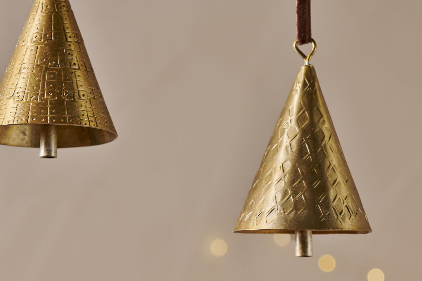 Manya Metal Bell Baubles - Brass (Set of 3)