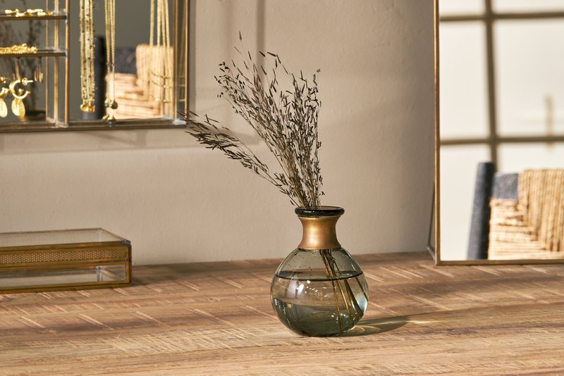 Miza Mini Glass Vases - Smoke