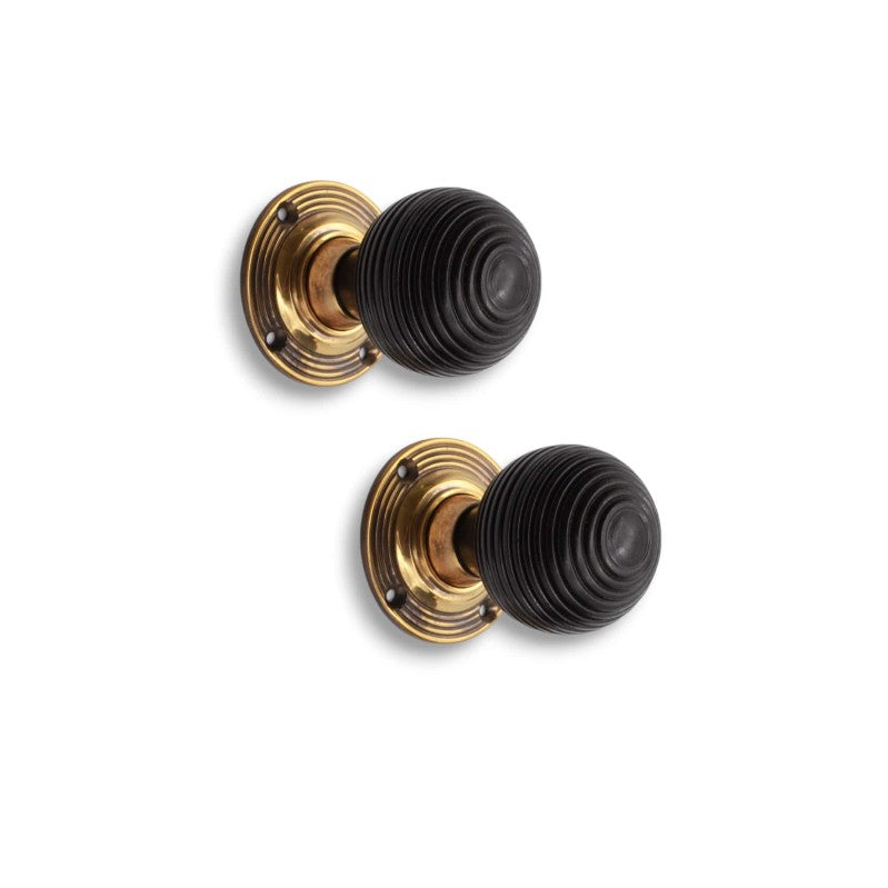 Ebonised Wood Beehive Door Knob Home Decor