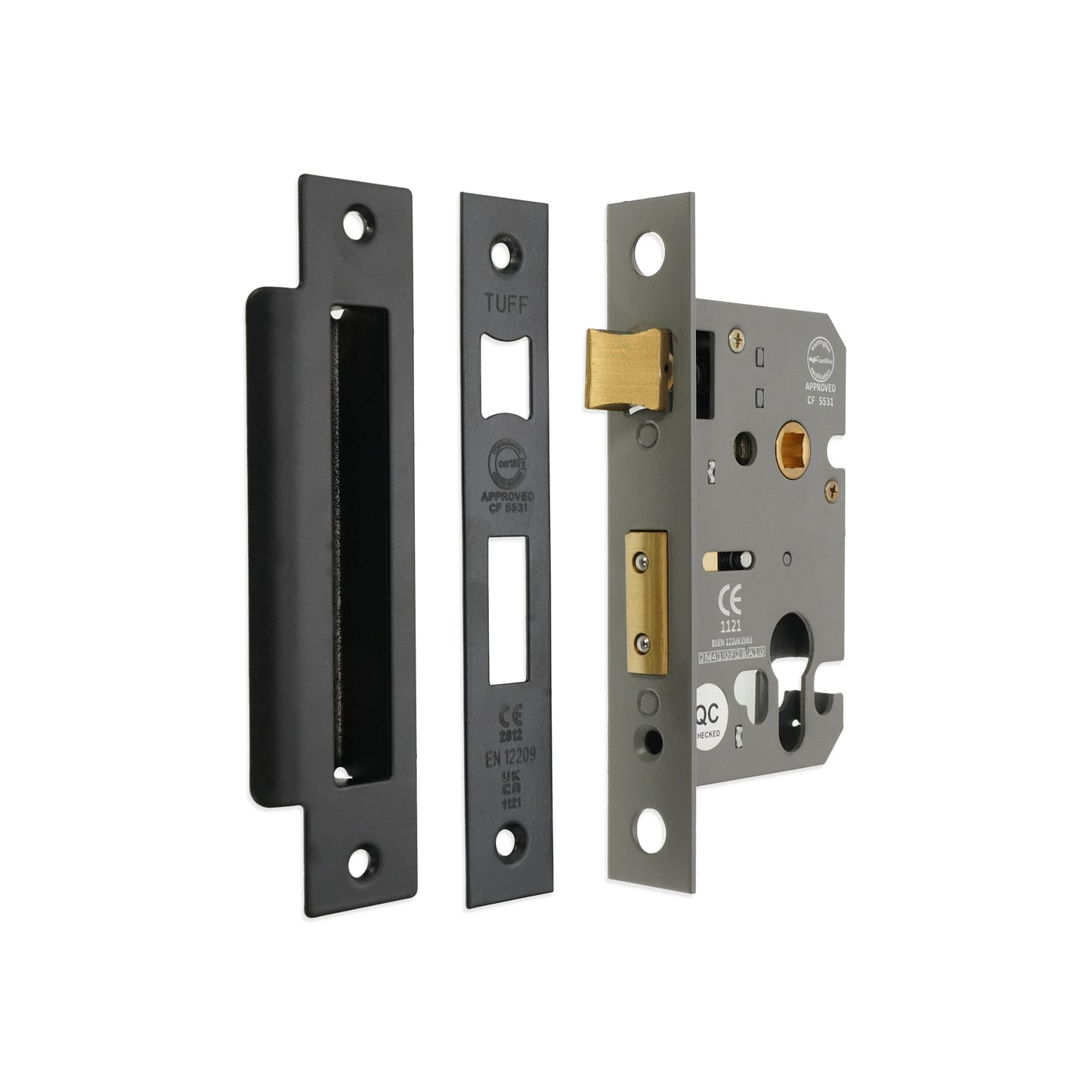 Serrure à mortaiser CE Euro Profile 2,5" - Noir mat