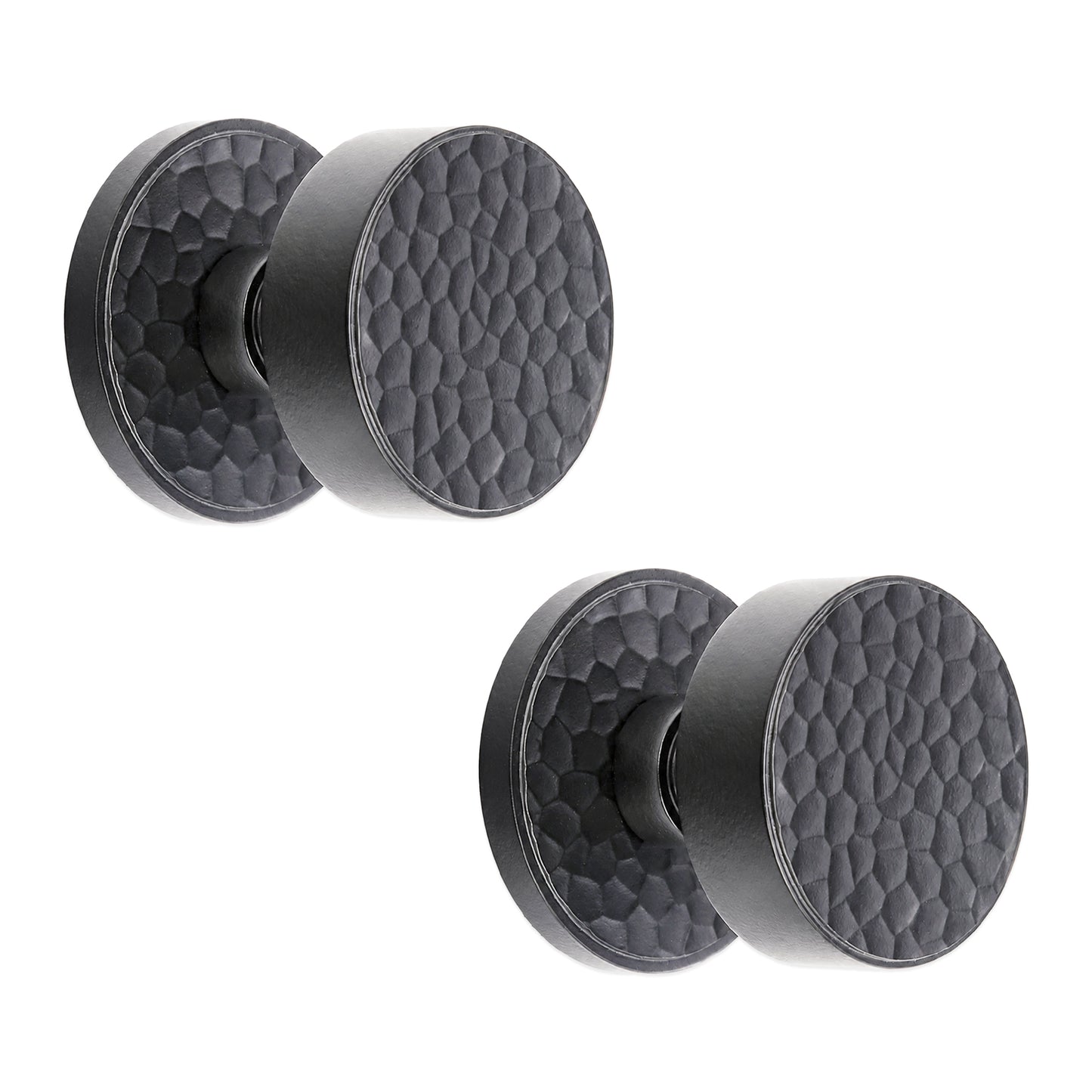 Hammered Knurlmond Mortice Door Knob Matt Black