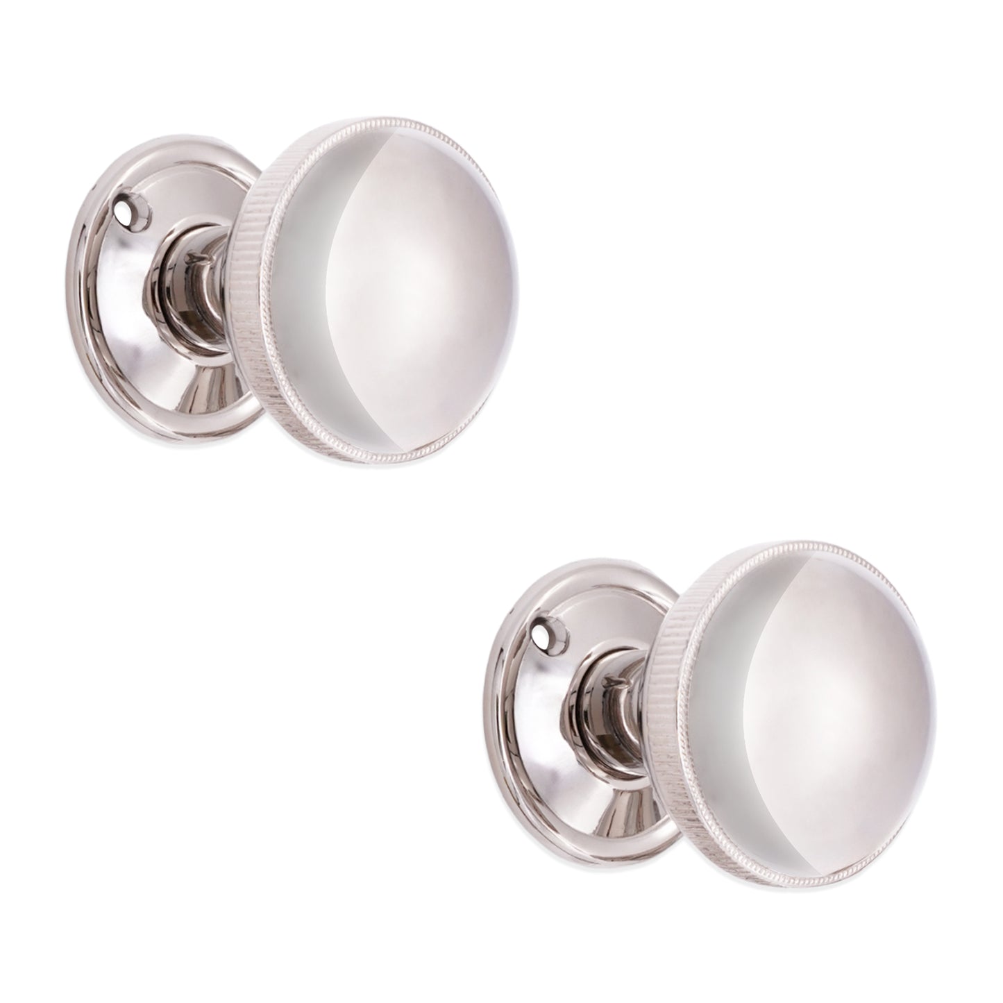 Edwardian Ball Rim/Mortice Door Knob Polished Nickel
