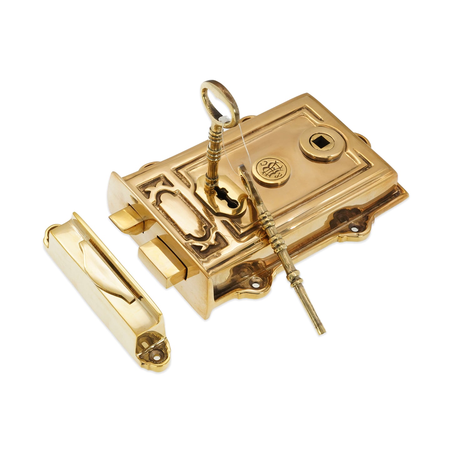 Davenport Rim Lock Polished Brass