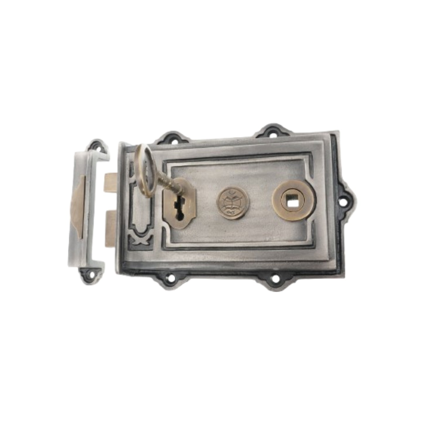 Iron Davenport Rim Lock Pewter/Antique Home Decor