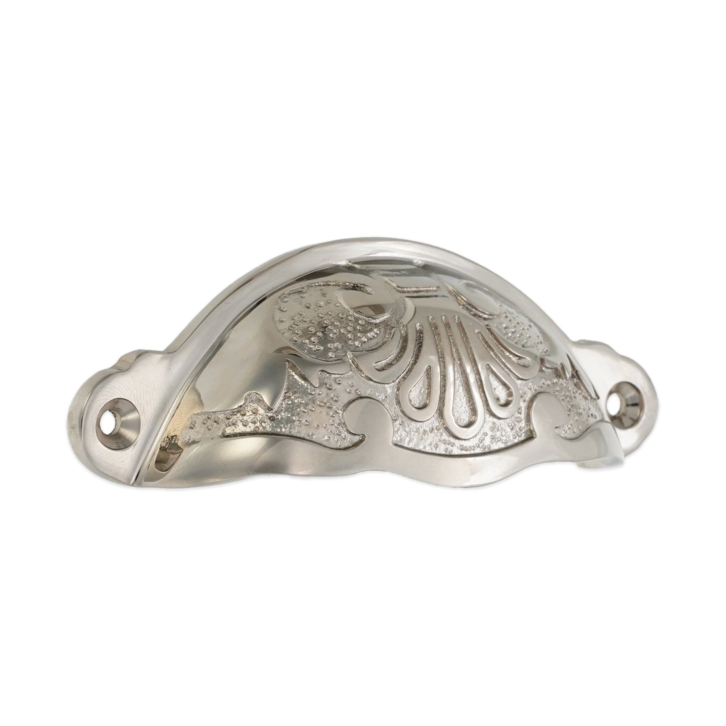 Floral Cup Pull Polished Nickel Home Decor