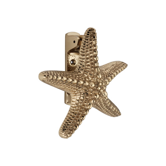 Starfish Door Knocker Polished Brass