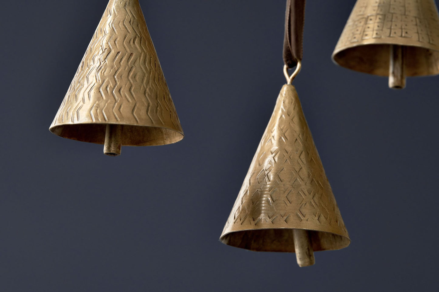 Manya Metal Bell Baubles - Brass (Set of 3)
