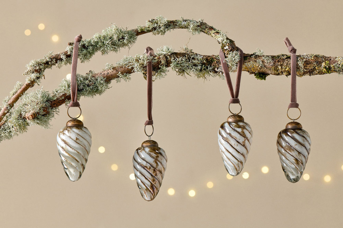 Maran Baubles - Gold & Cream (Set of 4)