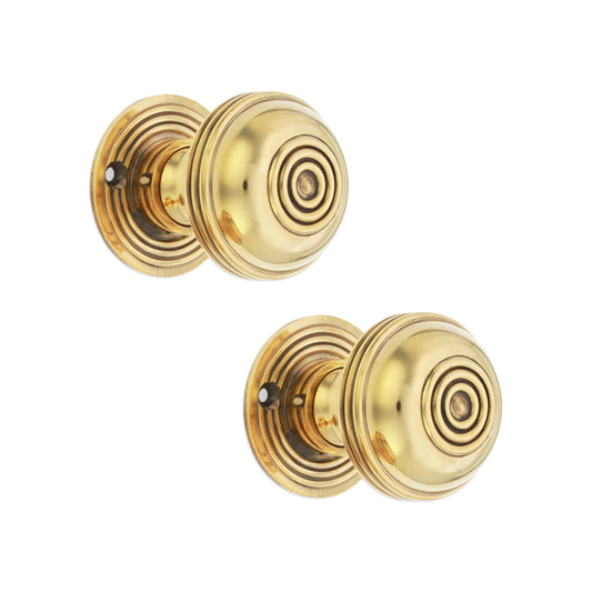 Bloxwich 50mm Rim/Mortice Door Knob Aged Brass