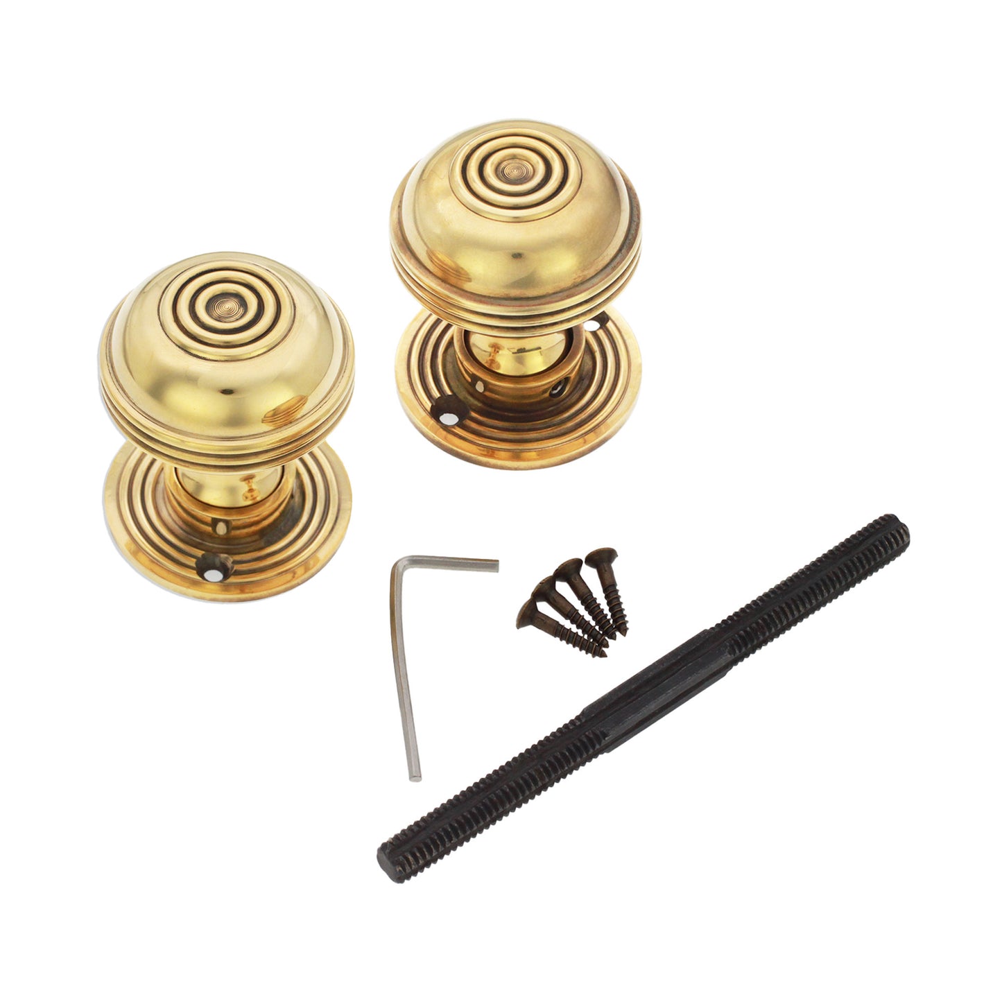 Beehive Rim Door Knob Aged Brass Home Decor