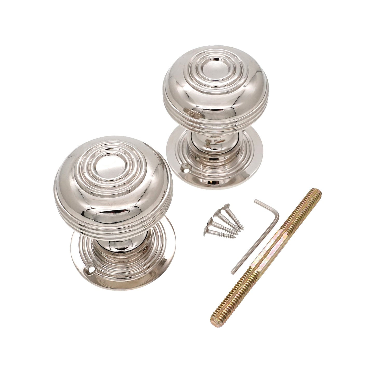 Bloxwich Large Rim Door Knob Polished Nickel Home Décor