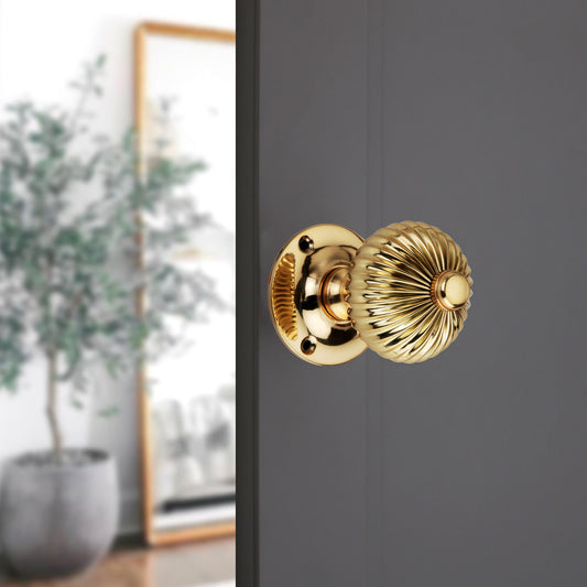 Regency Mortice Door Knob Polished Brass