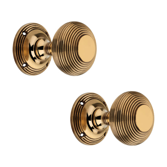 Beehive Mortice Door Knob 55mm Aged Brass