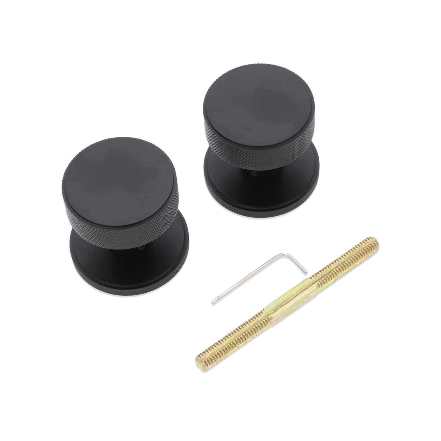 Knurled Mortice Door Knob Matt Black Home Decor
