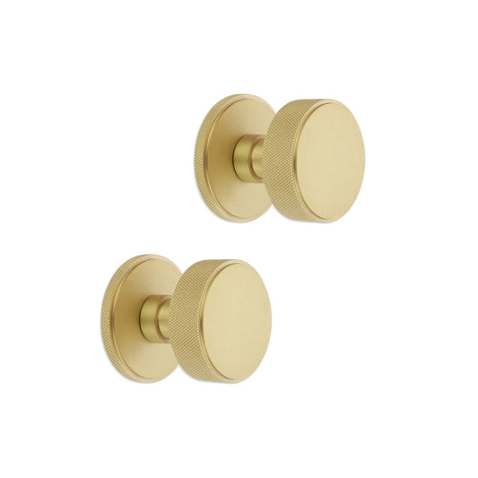 Connaught Knurled Mortice Door Knob Satin Brass