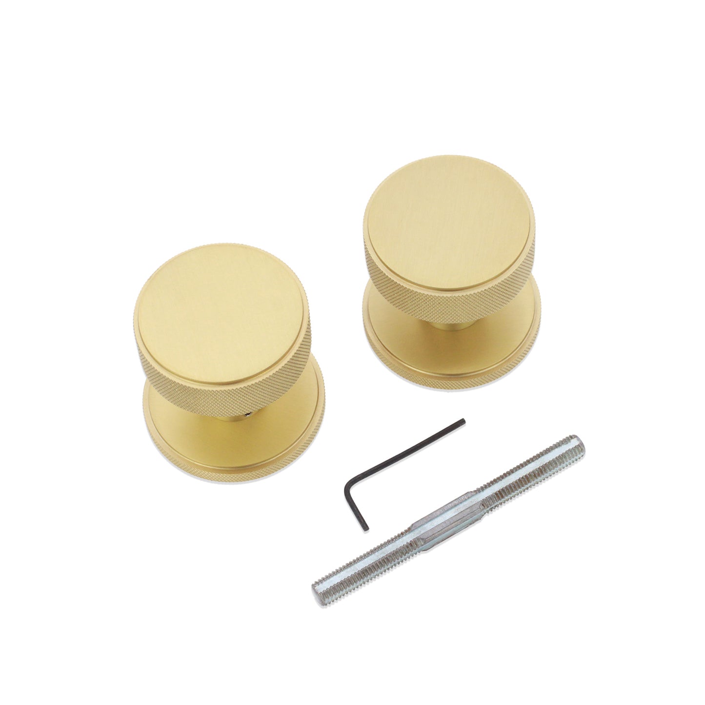 Knurled Mortice Door Knob Satin Brass Home Decor
