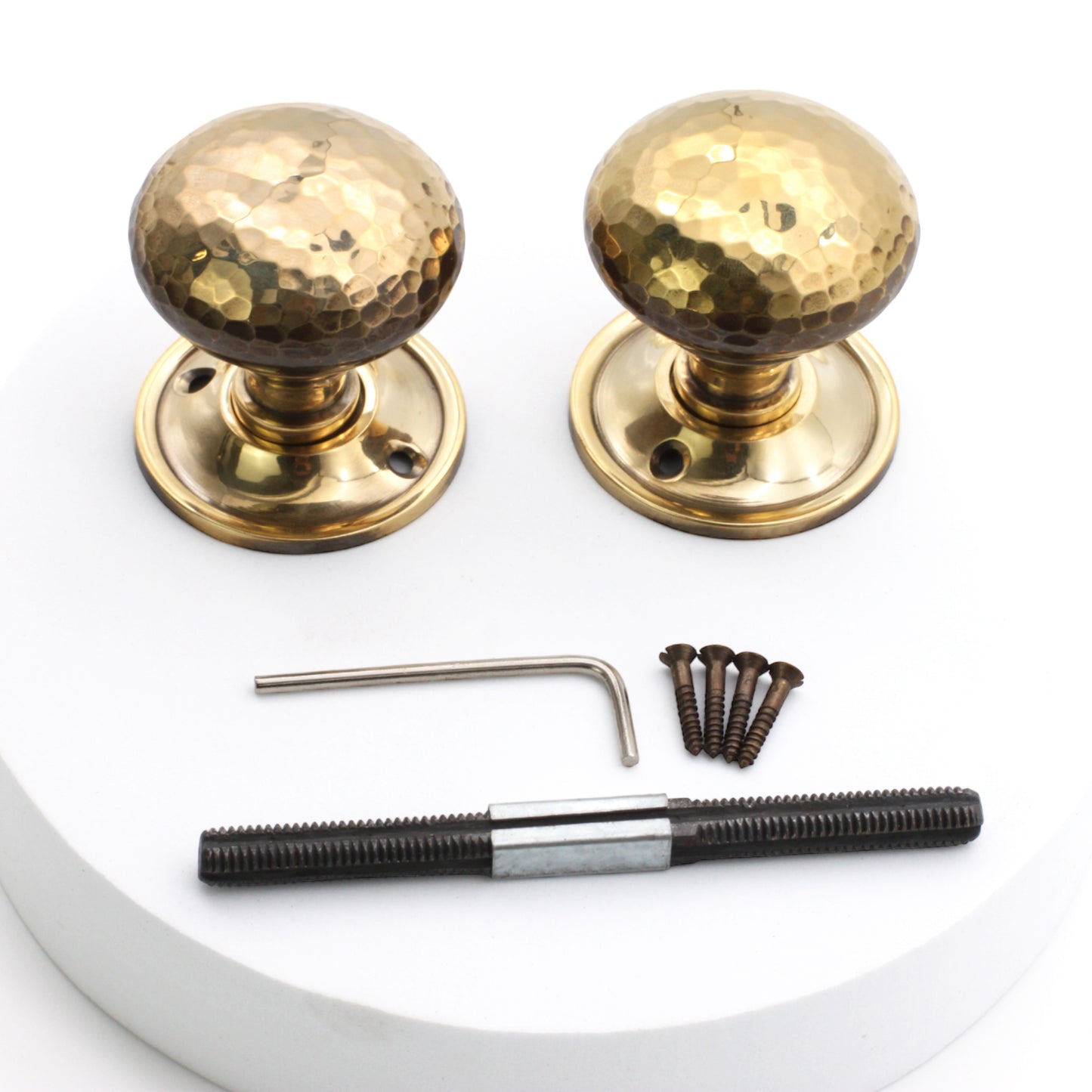 Hammered Rim Door Knob Aged Brass Home Decor