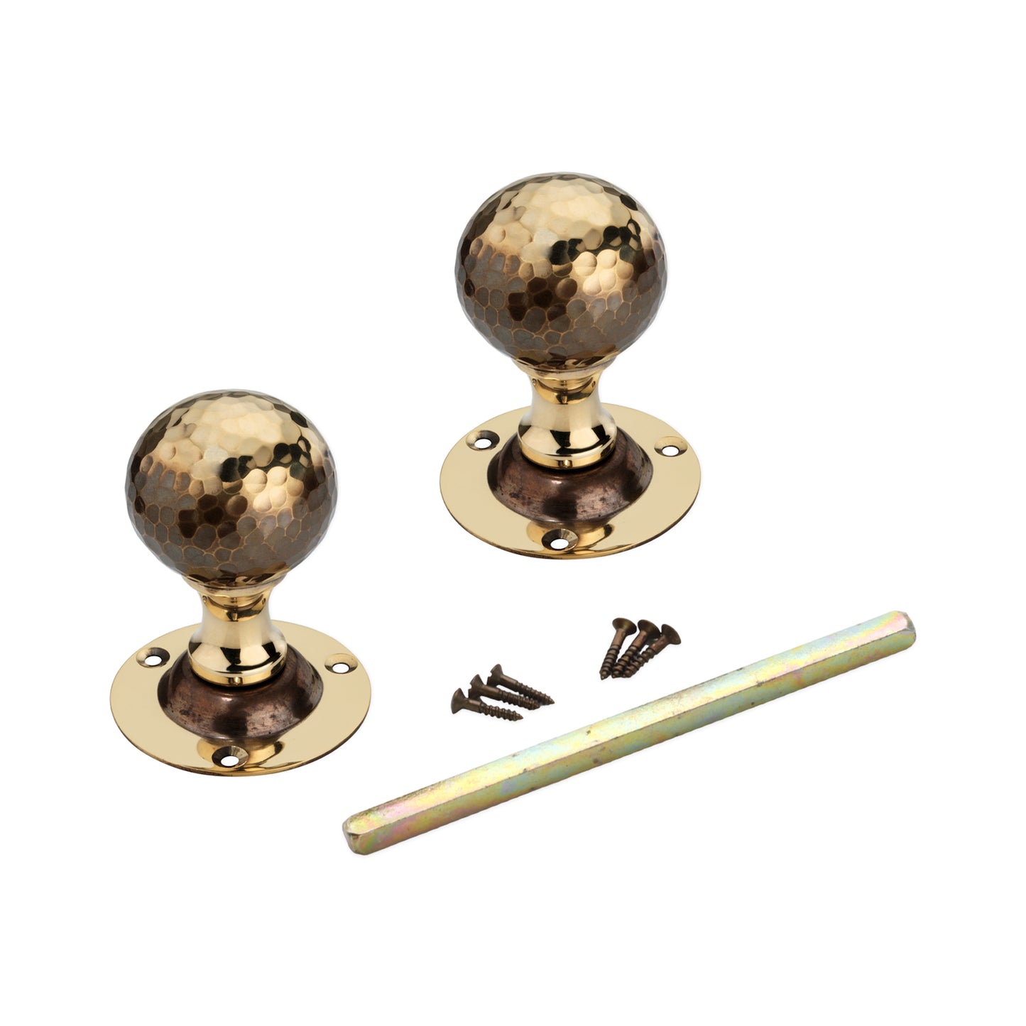 Hammered Ball Mortice Door Knob Aged Brass Home Decor