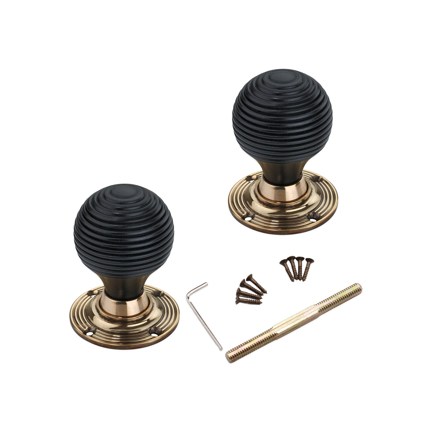 Ebonised Wood Beehive Door Knob Home Decor