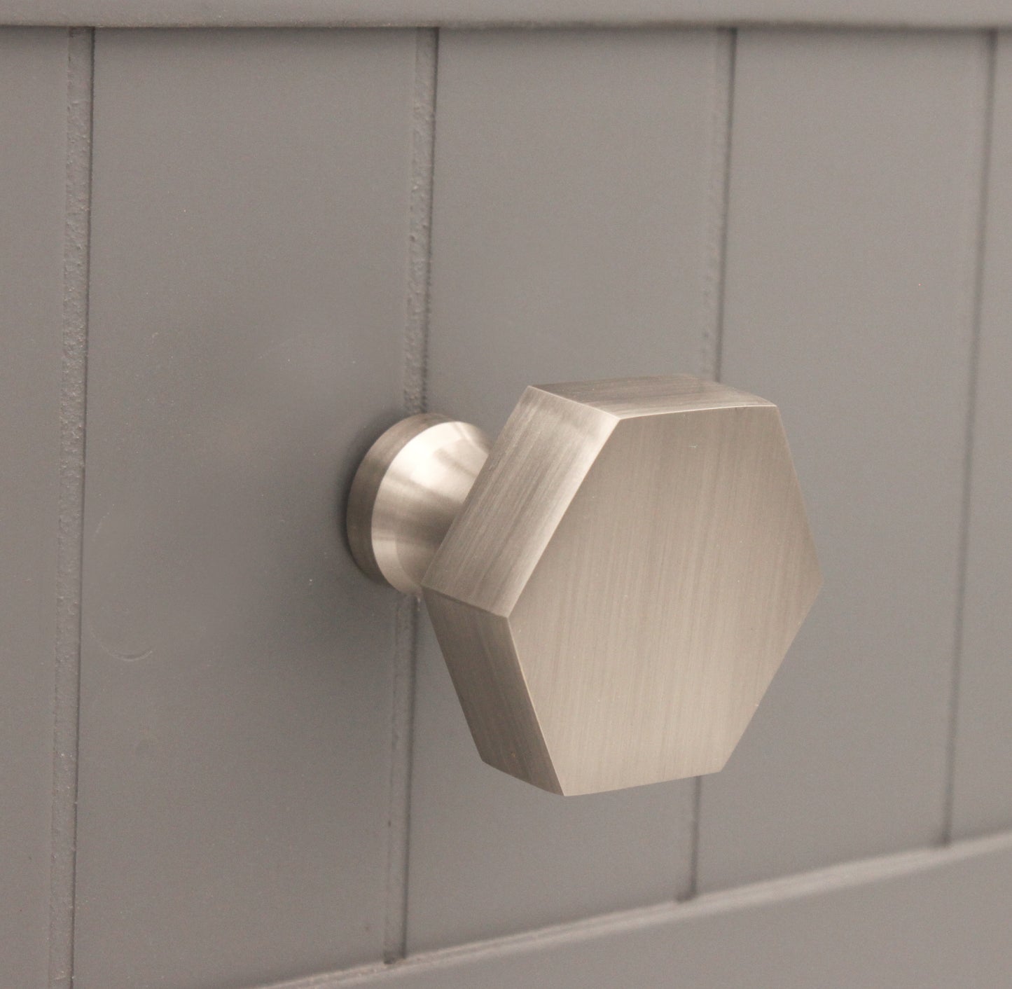 Satin Silver Hexagonal Cupboard Knob Home Decor