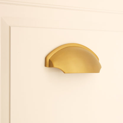Tulip Cup Drawer Pull Satin Brass