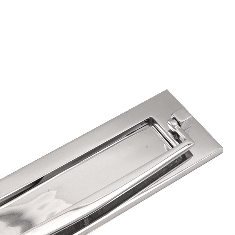 Victorian Knocker Postal Plate 250mm Polished Chrome