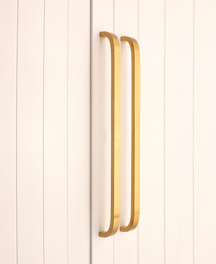 Curve Bar Cabinet Handle Satin Brass Medium