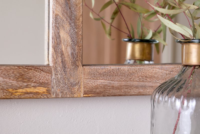 Sande Arched Mango Wood Mirror - Natural