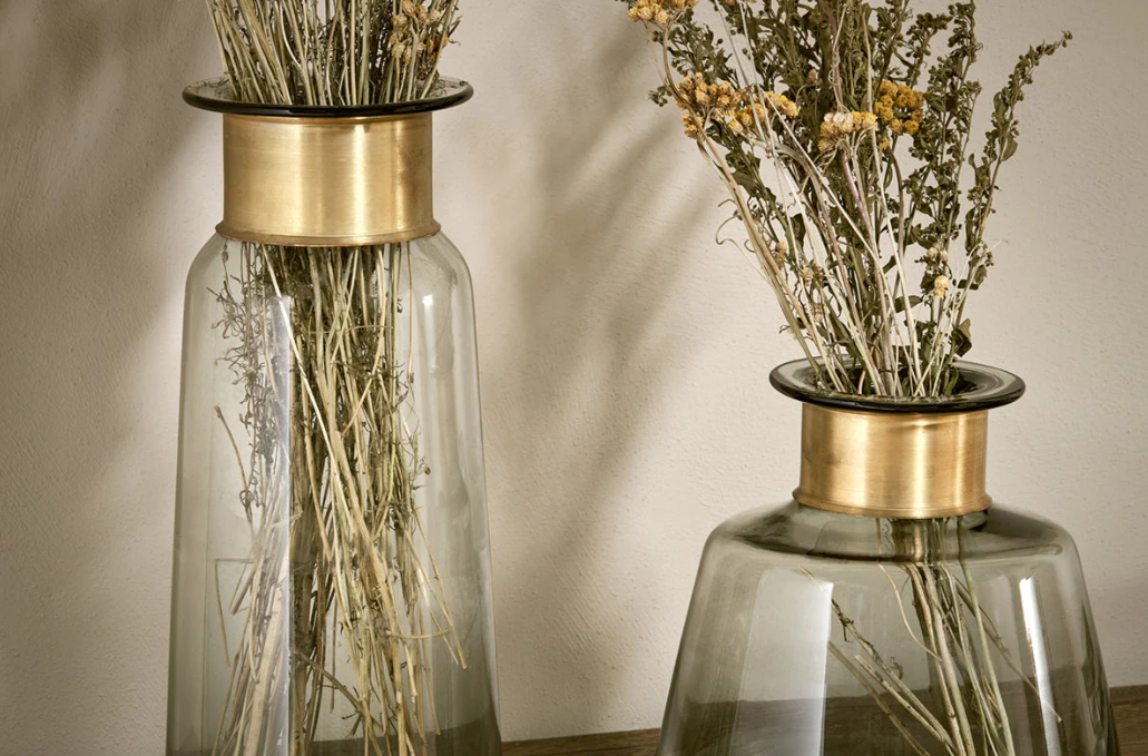 Miza Glass Vase - Smoke