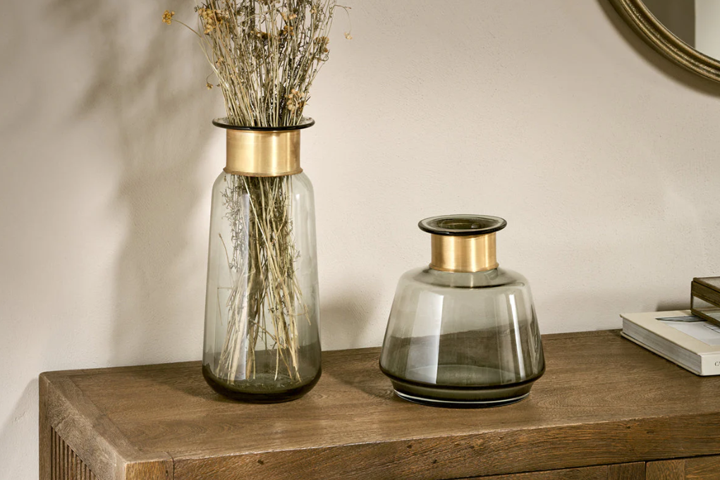 Miza Glass Vase - Smoke