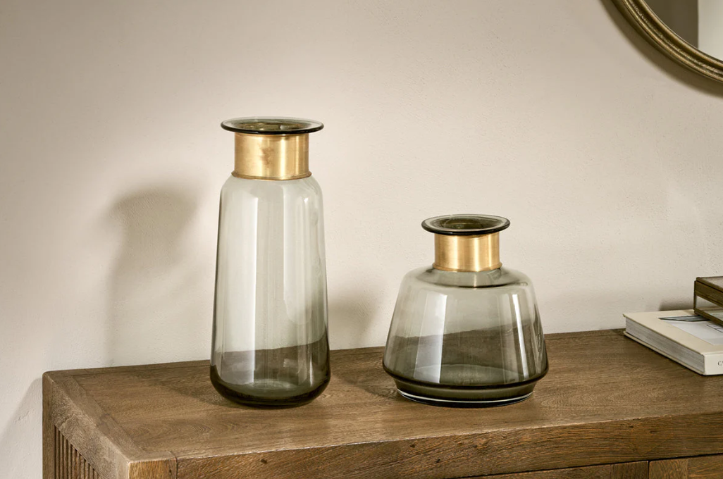 Miza Glass Vase - Smoke