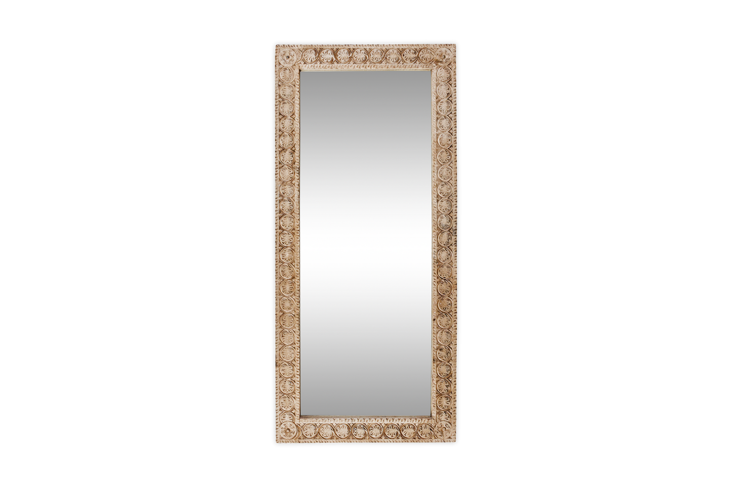 Tannir Carved Mango Wood Mirror - Natural