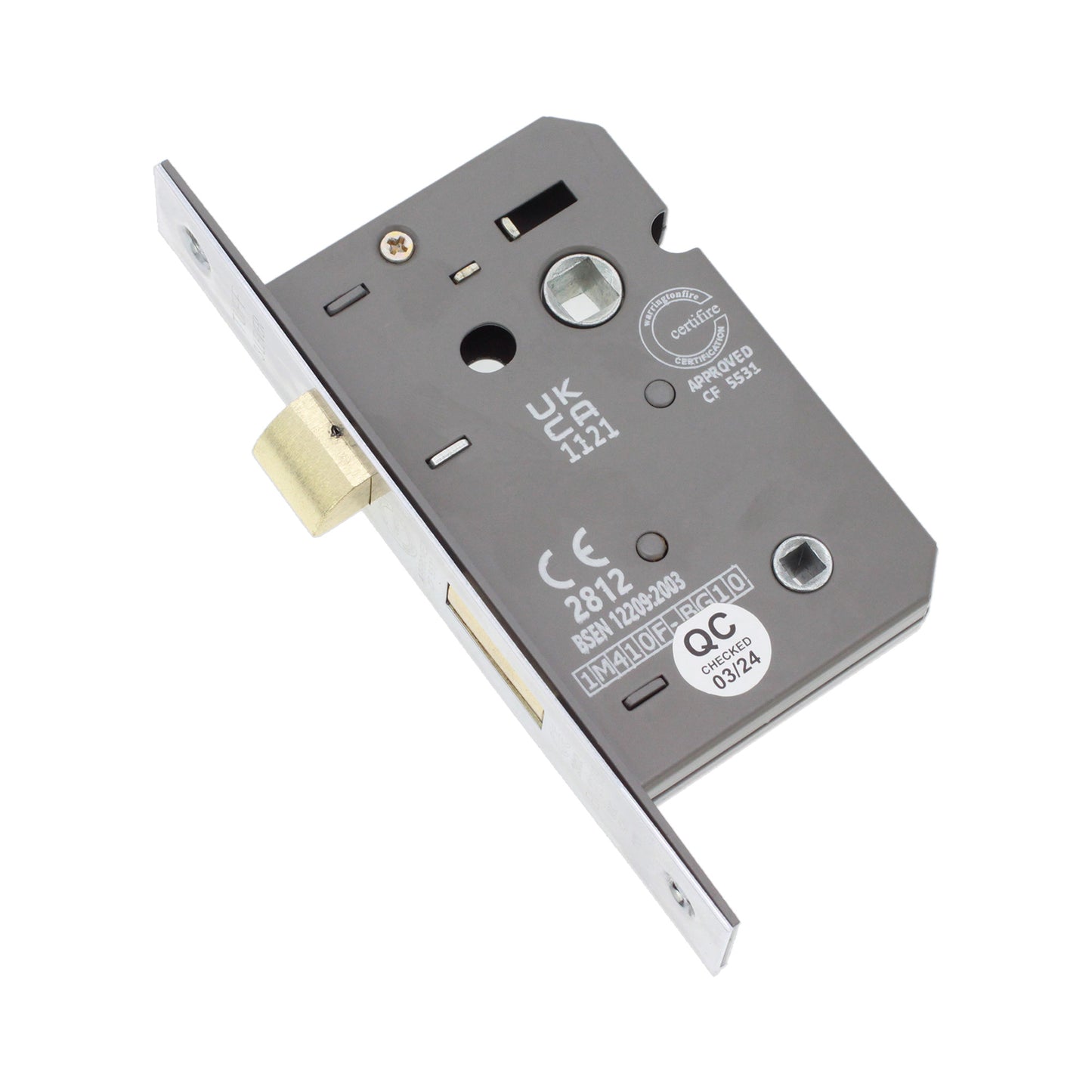 2.5" CE 3 Lever Bathroom Lock FD60 - Polished Nickel