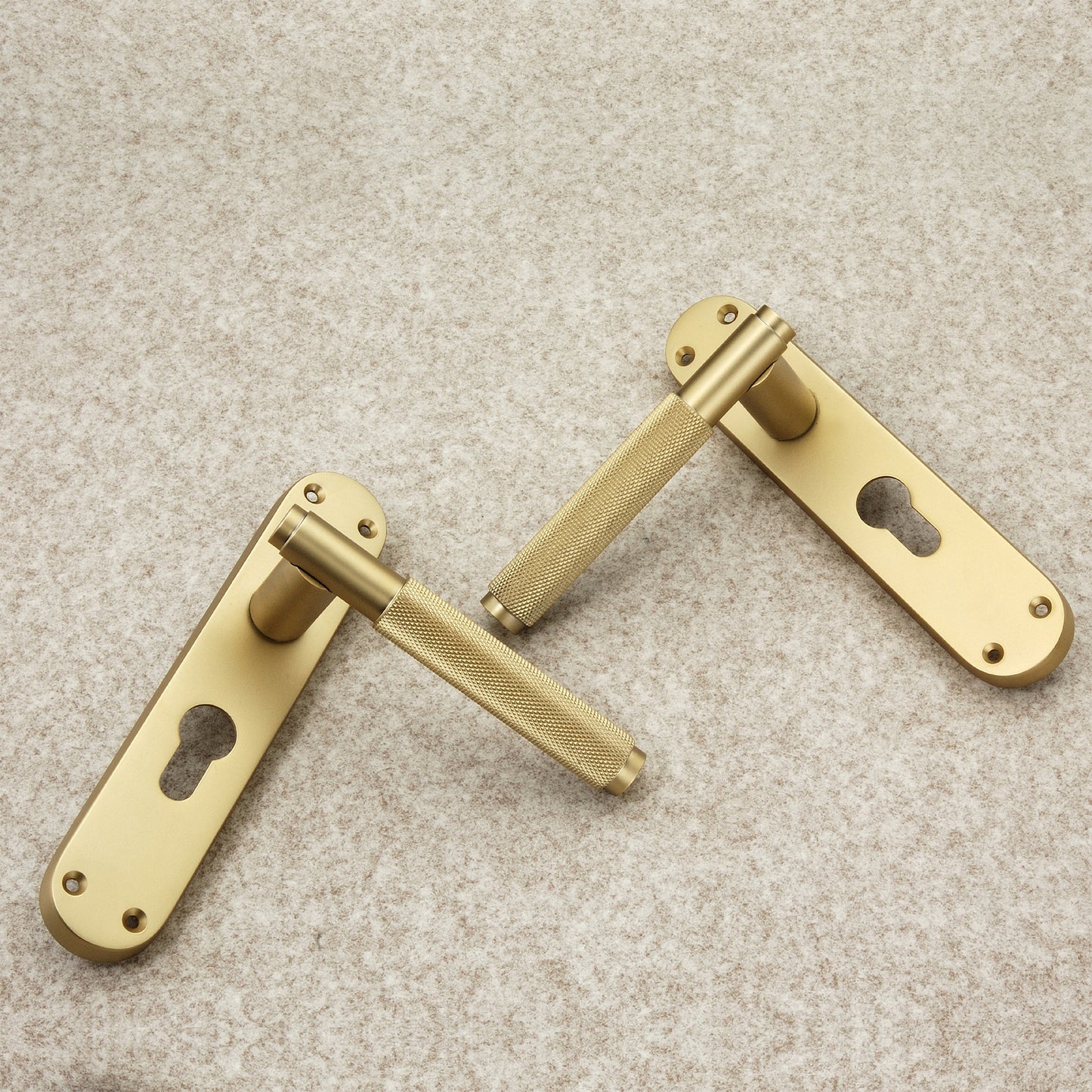 Connaught Knurled Lever on Backplate Euro Satin Brass