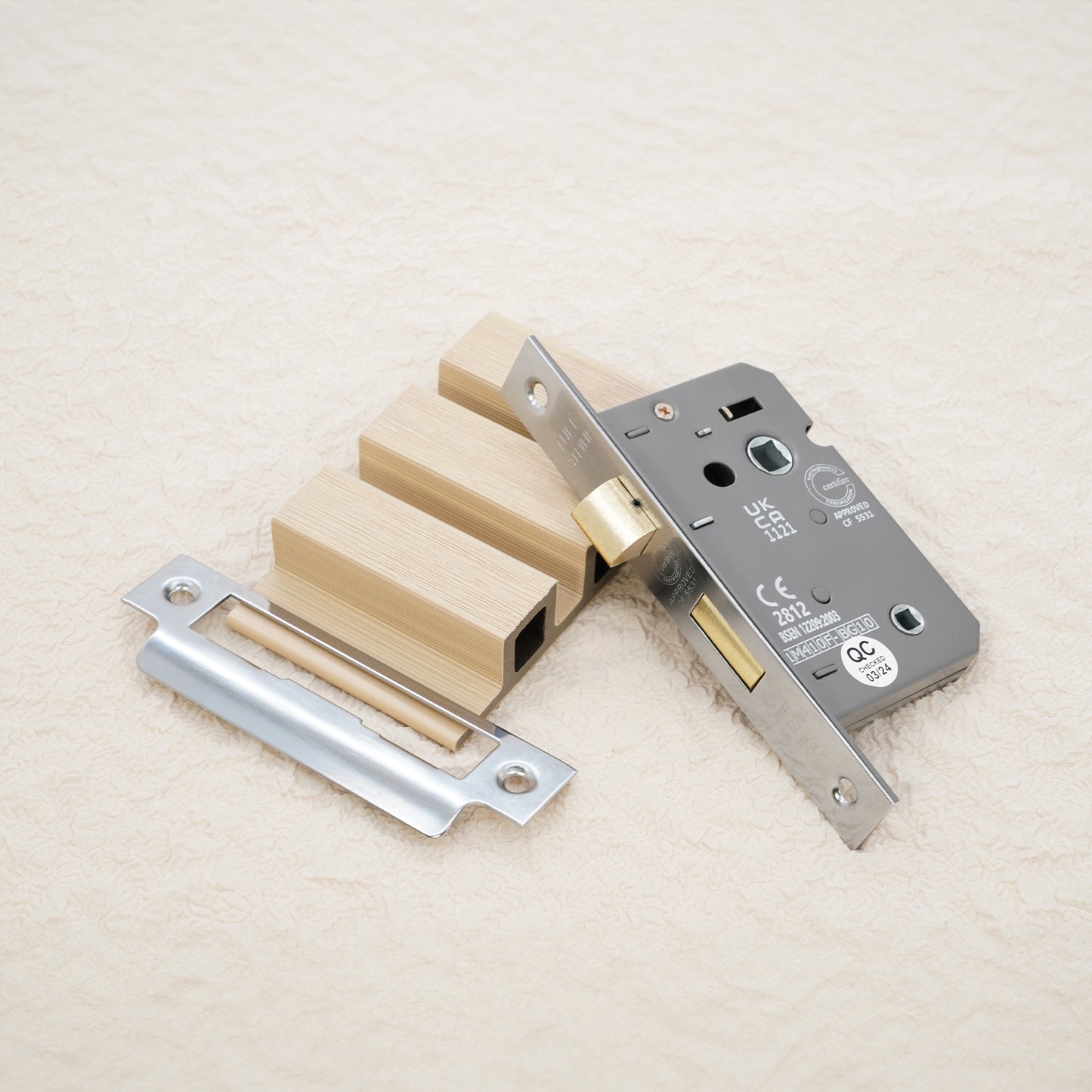 2.5" CE 3 Lever Bathroom Lock FD60 - Satin Chrome