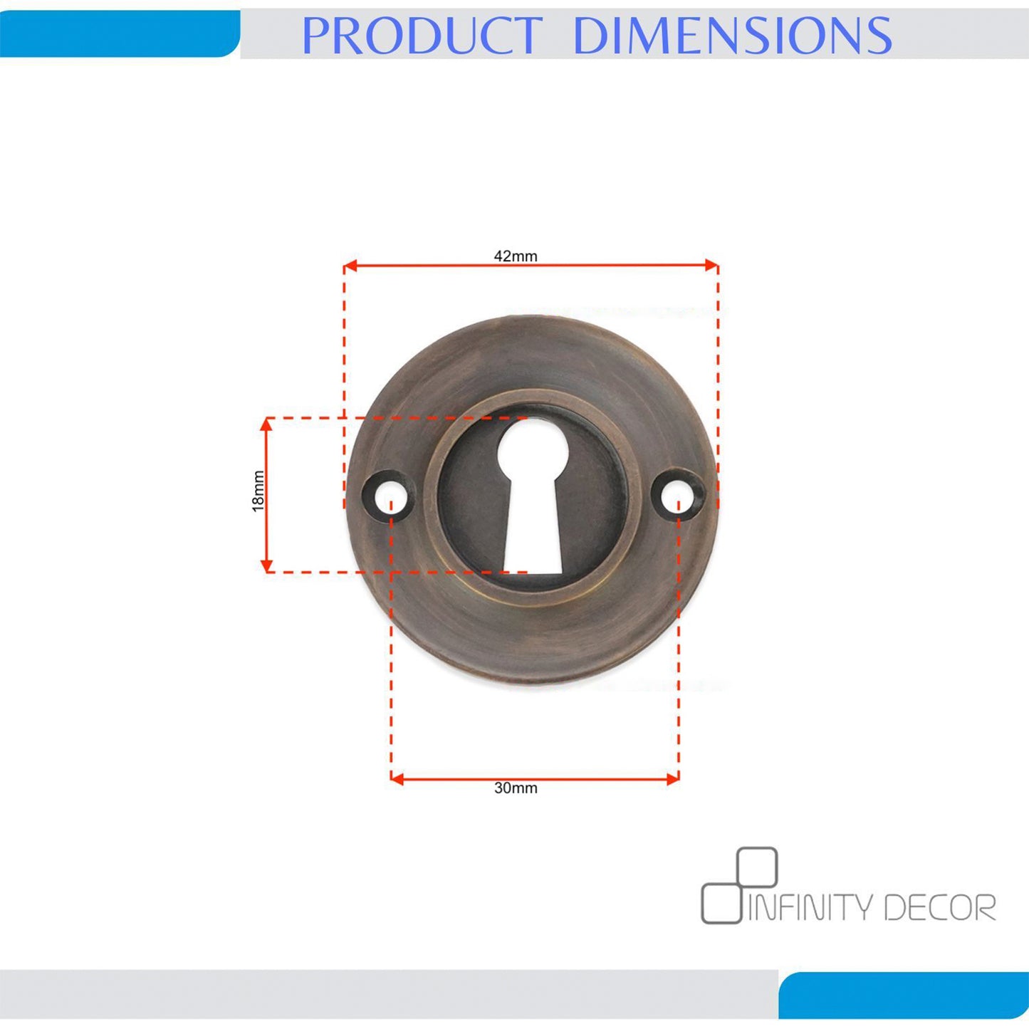 Slimline Standard Escutcheon Matt Antique
