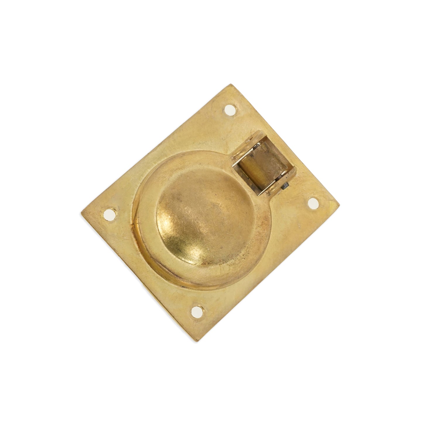 Ring Pull Square Flush Polished Brass