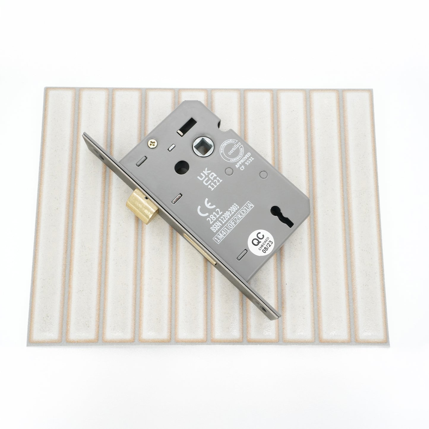 Serrure à mortaise à 3 leviers CE 2,5" FD60 - Étain