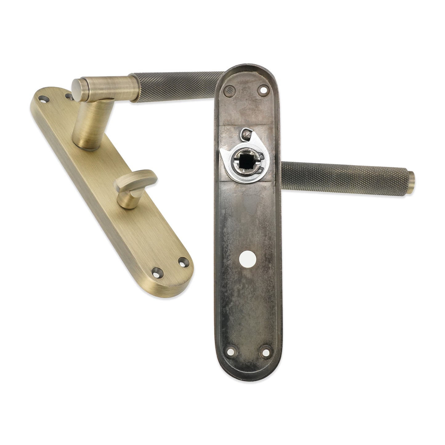 Connaught Knurled Lever on Backplate Bathroom Matt Antique