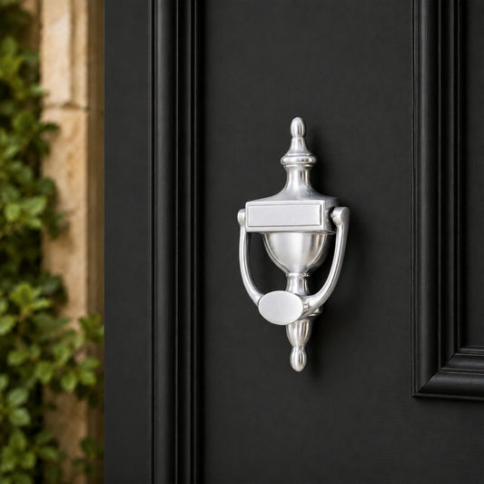 Heurtoir de porte victorien 150 mm Chrome satiné