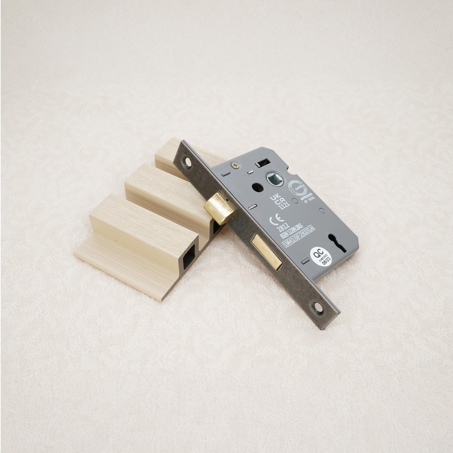 Serrure à mortaise à 3 leviers CE 2,5" FD60 - Étain