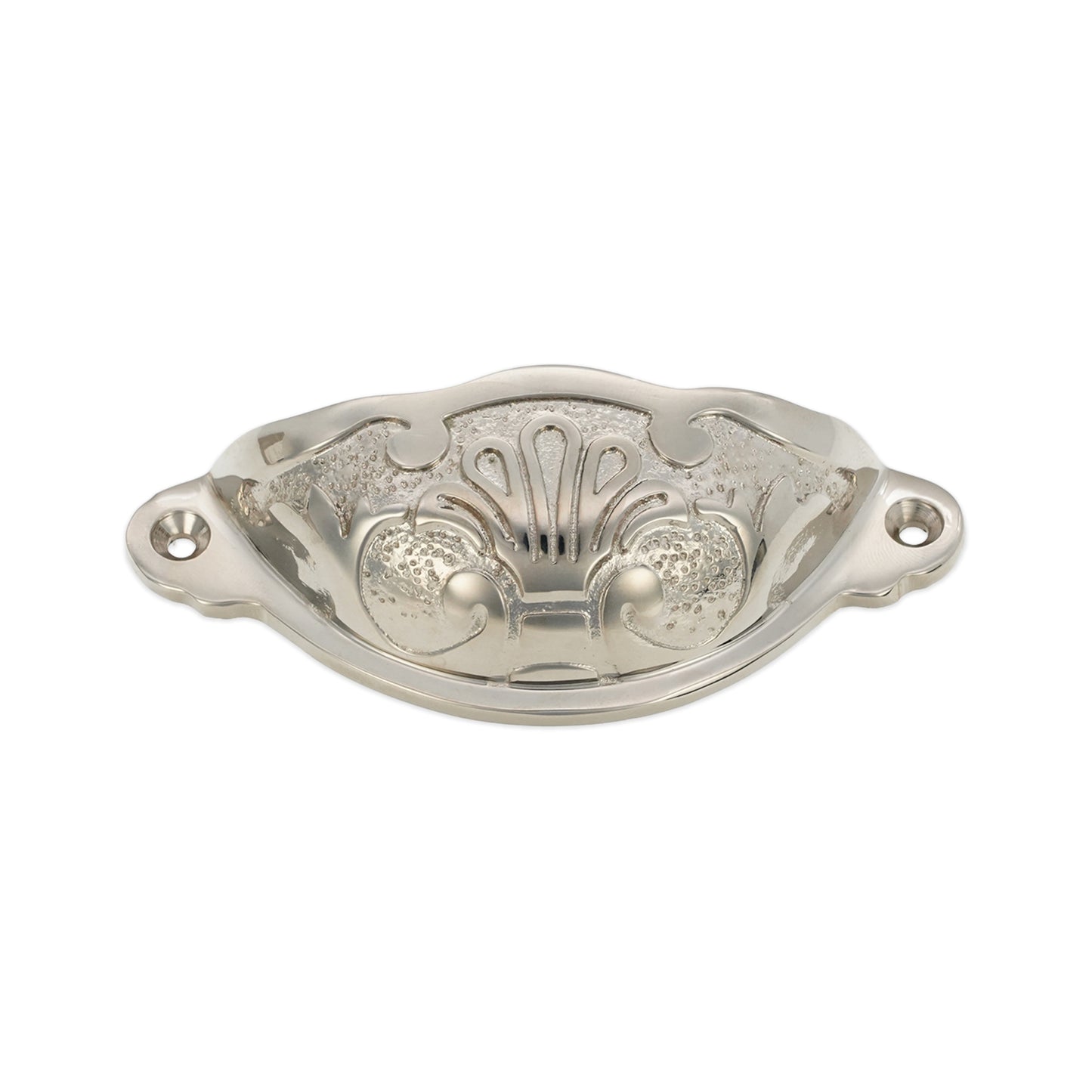 Floral Cup Pull Polished Nickel