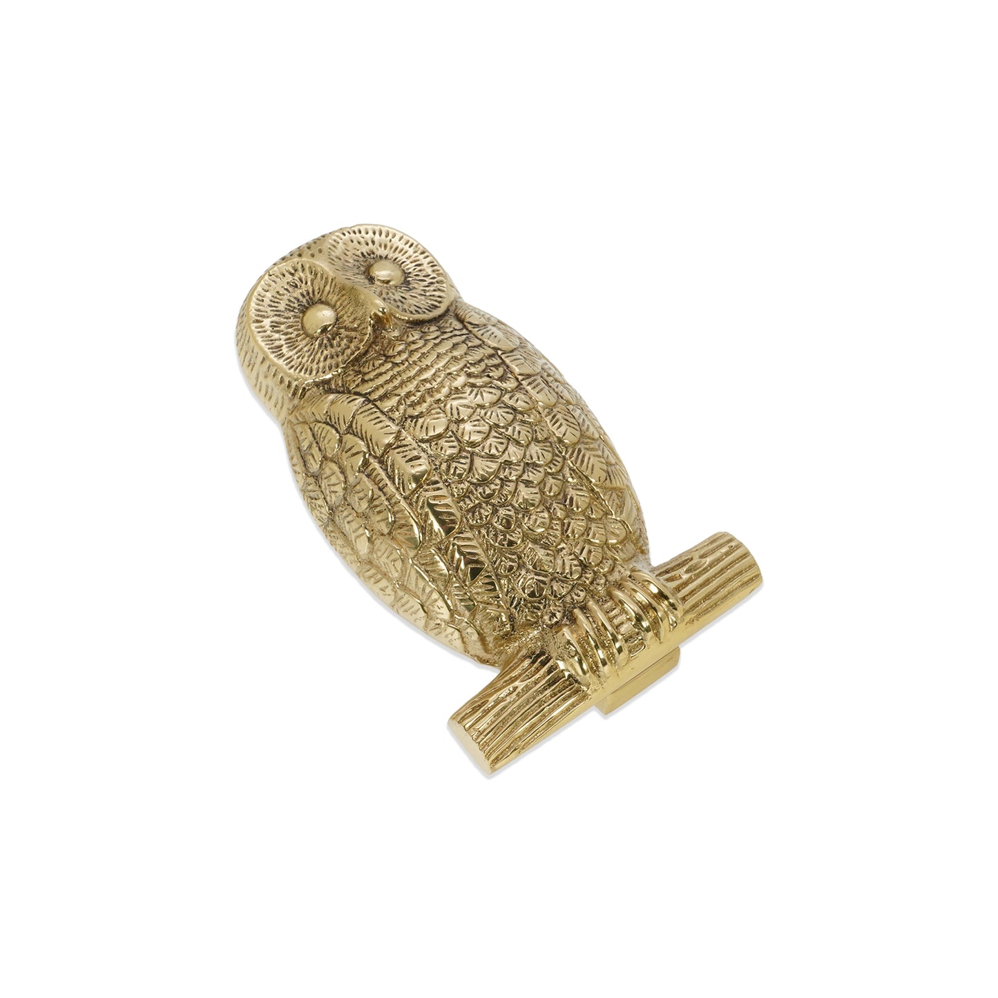 Heurtoir de porte hibou en laiton poli
