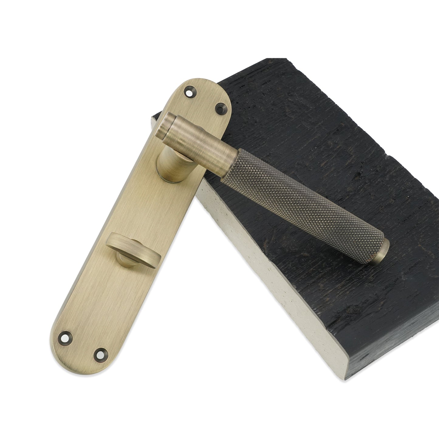 Connaught Knurled Lever on Backplate Bathroom Matt Antique