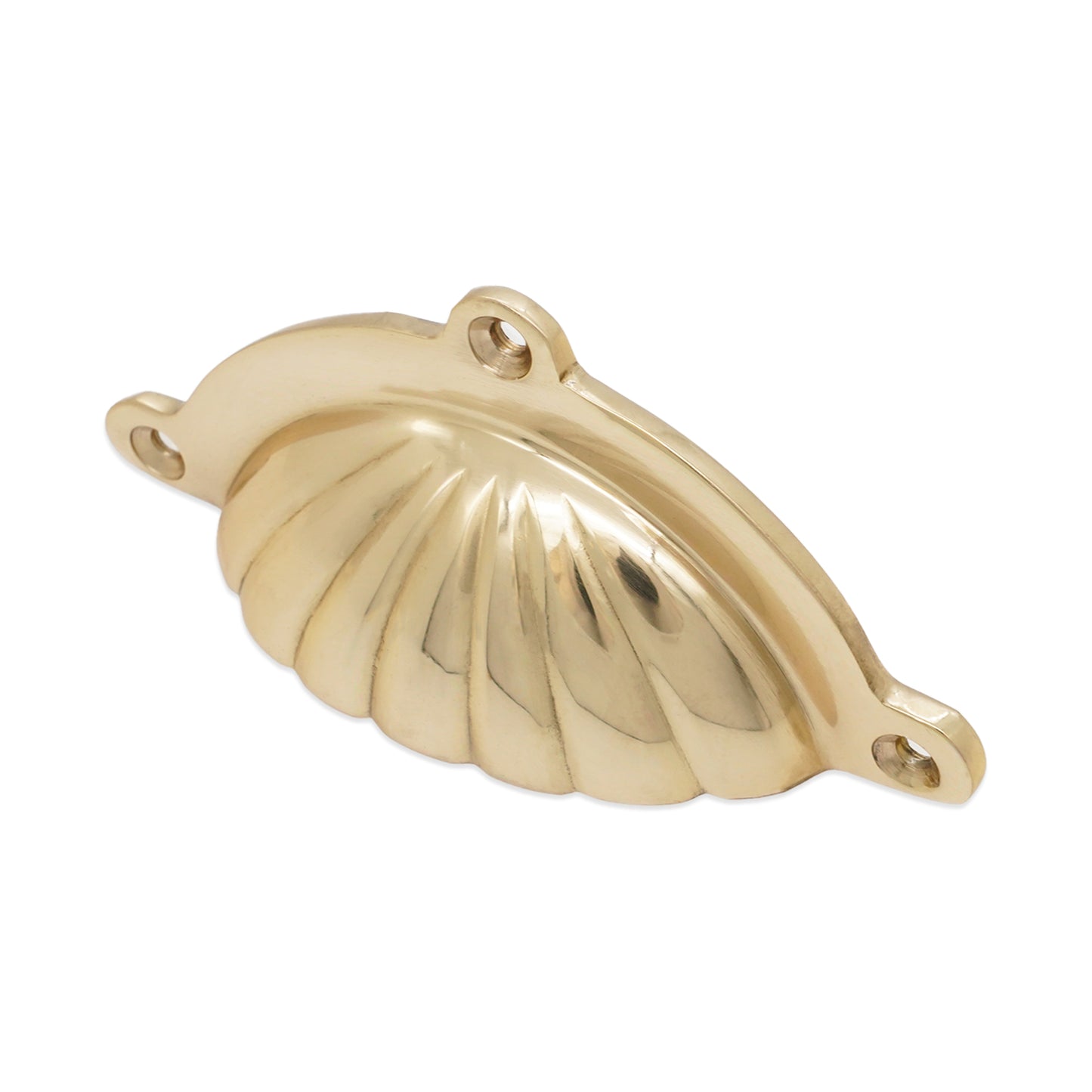 Shell Cup Pull Polished Brass