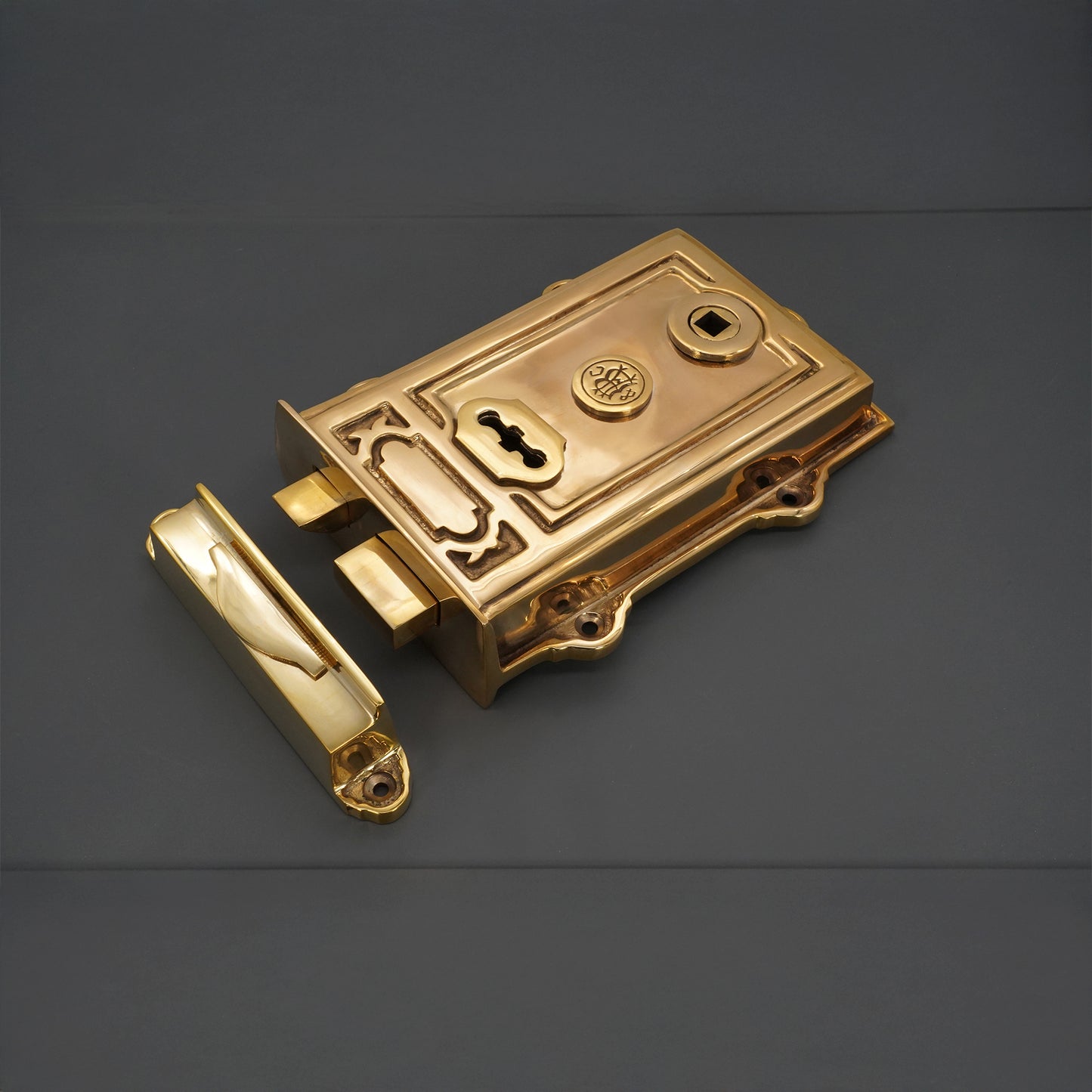 Davenport Rim Lock Polished Brass