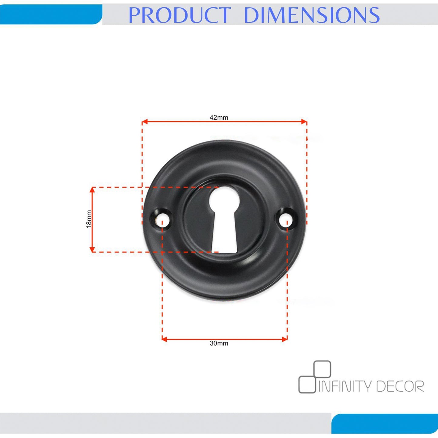 Slimline Standard Escutcheon Matt Black