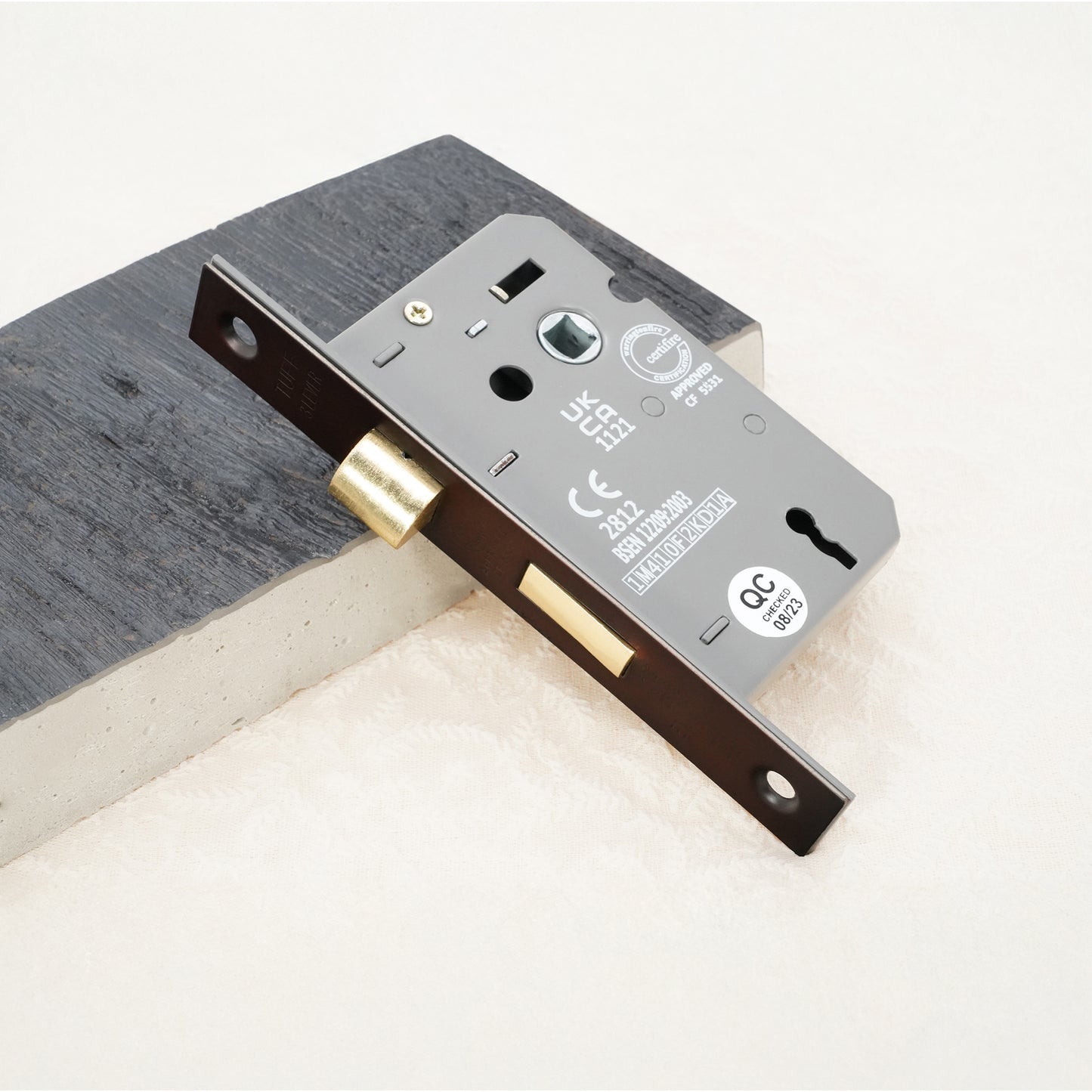 2.5" CE 3 Lever Mortice Sash Lock FD60 - Aged Bronze