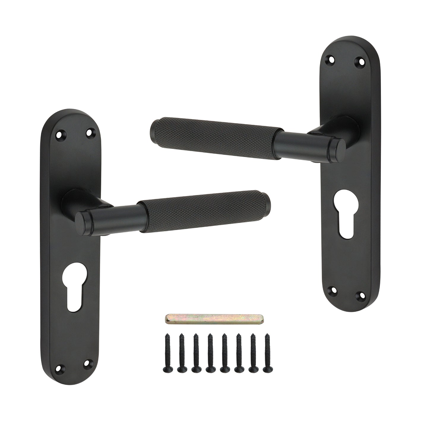 Connaught Knurled Lever on Backplate Euro Matt Black